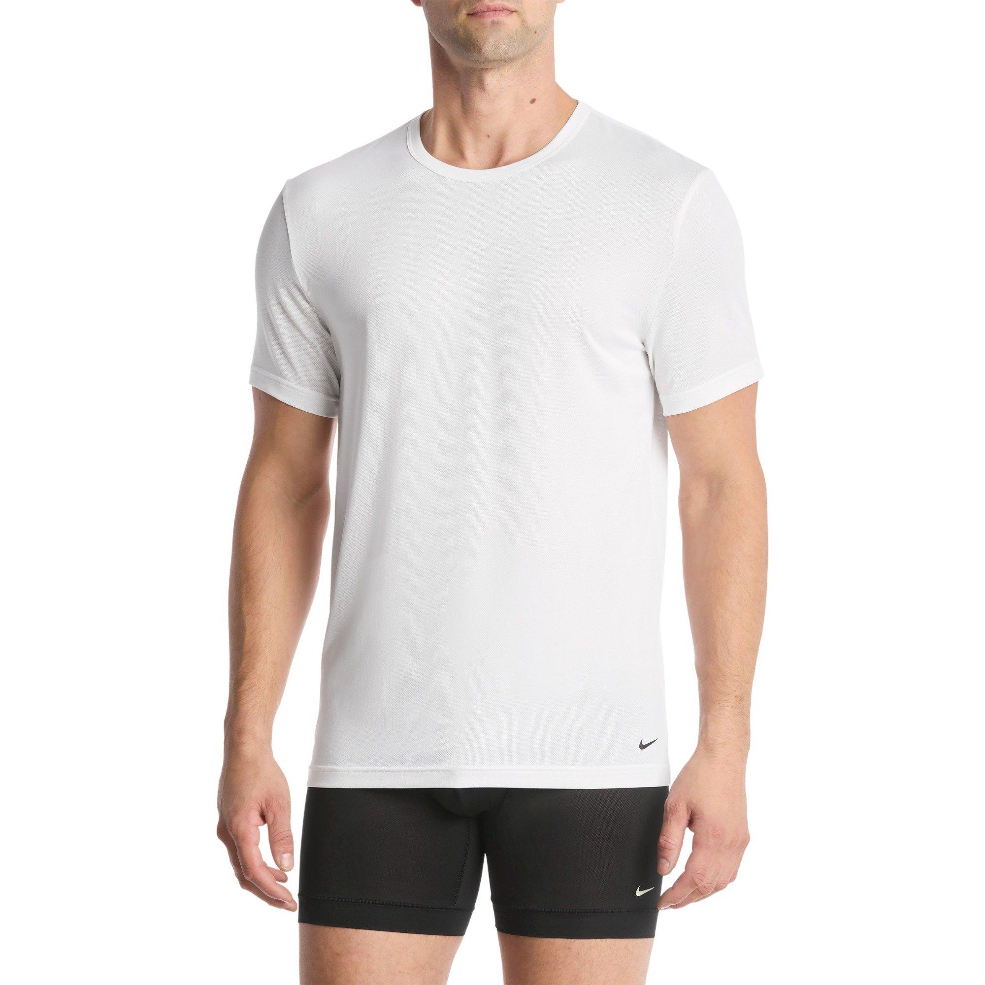 Nike Men's Elite Breathe Crewneck Undershirt (2 Pack)-White - WHITE